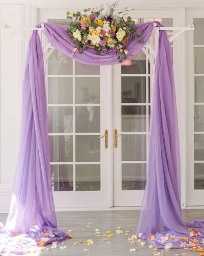 Miniatura 22 de Tela para Drapeado de Arco de Boda Azul Real 20 FT 1 Panel Cortinas de Gasa Azul Cortinas de Telón de Fondo Transparentes Arcos de Boda