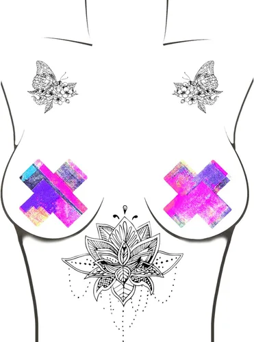 Miniatura 4 de Neva Nude X Factor Nipztix Pasties - Fundas para pezones para fiestas raves, adhesivo de grado médico, impermeable, fabricadas en Estados Unidos