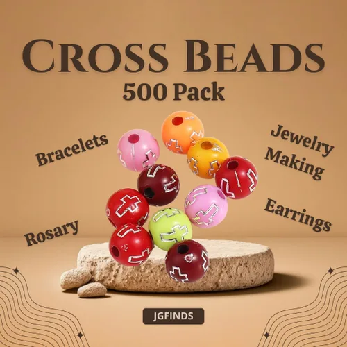 Miniatura 2 de JGFinds Cuentas espaciadoras redondas pequeñas, paquete de 500, 0.315 pulgadas (0.315 pulgadas) con agujero de 0.079 pulgadas, acrílico, suministros