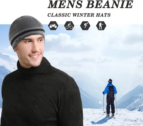 Miniatura 2 de Gorros de forro polar para hombre, resistentes al viento, elásticos, para invierno, para exteriores, esquí, correr