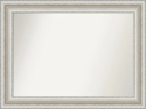 Miniatura 389 de Amanti Art Espejo de baño plateado para sobre el fregadero, 26 x 26 pulgadas, espejo cuadrado de plata antigua, marco de madera tradicional mediano
