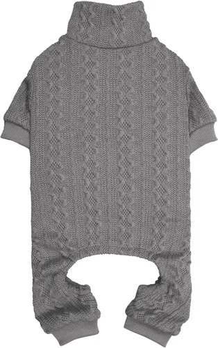 Miniatura 12 de Suéteres para perros grandes, cuello alto, ropa de punto para mascotas, suéter de color sólido para cachorros, suéter cálido para perros (gris y L)