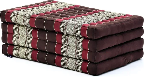 Miniatura 26 de Leewadee - Colchón tailandés plegable grande, 82 x 46 x 3 pulgadas, cama de invitados, cama triple plegable, cojín de masaje tailandés TV asiento