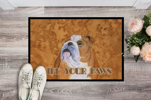 Miniatura 2 de Caroline's Treasures SS4893MAT Bulldog English Wipe Your Paws - Tapete para puerta delantera, 18 x 27 pulgadas, tapete para puerta delantera