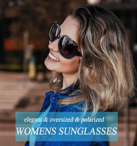 Miniatura 56 de Joopin Lentes de sol de gran tamaño para mujer, polarizados, grandes, para conducción, protección UV, grandes sombras