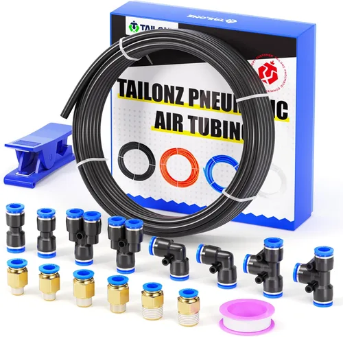 Miniatura 15 de TAILONZ PNEUMATIC Azul 0.236 in OD 0.157 in ID poliuretano PU manguera de aire tubo kit 32.8 ft 32.8ft