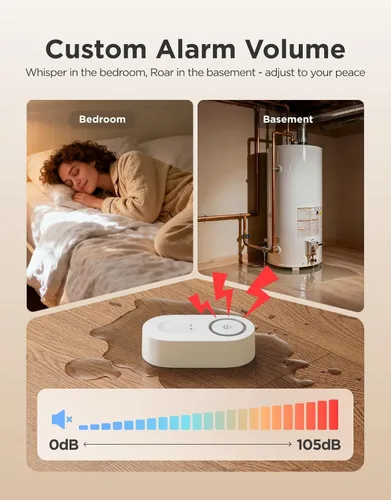 Miniatura 4 de GoveeLife Detector Inteligente de Fugas de Agua Mejorado 1s con Alcance Ultra Largo de 1804 pies, Sensor de Agua WiFi con SMS/Correo