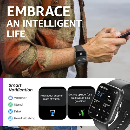 Miniatura 6 de TOZO Reloj inteligente S3 para hombres y mujeres, pantalla táctil HD de 1.83 pulgadas, llamadas Bluetooth, seguimiento de sueño y actividad, IP68