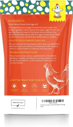Miniatura 2 de Golosinas orgánicas de huevo liofilizadas para perros y gatos, 100% huevo de un solo ingrediente, sin granos, sin gluten, nutrición alta
