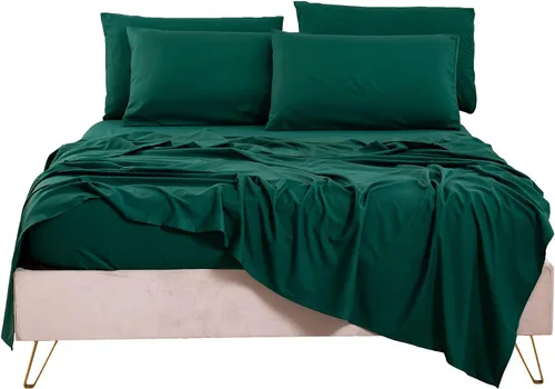 Miniatura 46 de Bedlifes Juego de sábanas de 100 % lino francés tamaño Queen, estampado floral, patrón botánico transpirable, bolsillo profundo de 16 pulgadas, 4