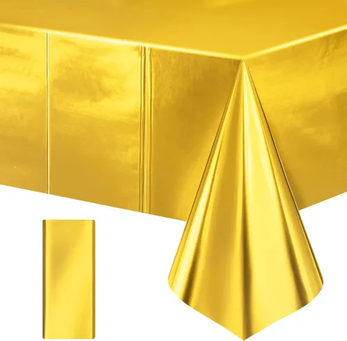 Miniatura 19 de Just Shimmer 2 piezas Mantel de Plástico Oro Rosa - Impresionante Acabado Mate Metálico, 40" x 108" Mantel para Mesa de Despedida de Soltera