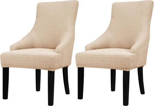 Miniatura 53 de Lellen Funda elástica de terciopelo para silla con respaldo de ala, funda protectora reutilizable para comedor, banquete, decoración del hogar, etc.