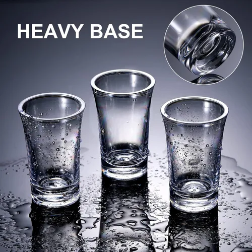 Miniatura 3 de Zubebe Juego de 150 vasos de chupito de acrílico de 1.2 onzas con base pesada, vasos pequeños redondos de plástico transparente, a granel
