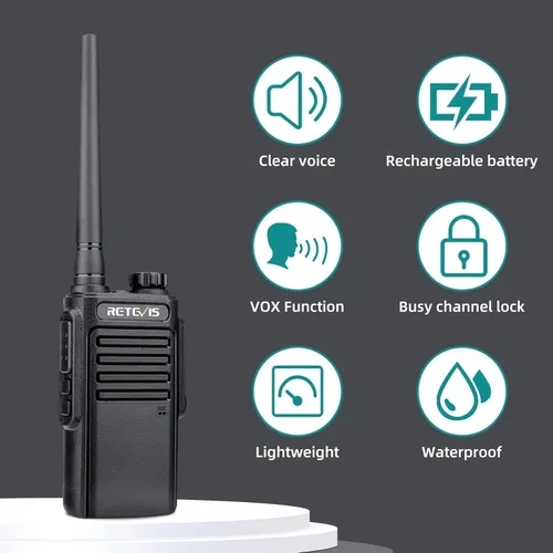 Miniatura 6 de Retevis RT47 IP67 - Radio de 2 vías impermeable IP67, radio bidireccional resistente con micrófono, totalmente a prueba de polvo, resistente al Negro