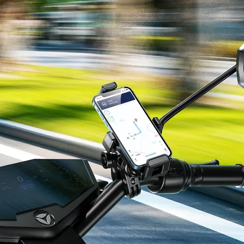 Miniatura 9 de iMESTOU - Soporte de teléfono para motocicleta antivibración, 1 pulgada de bola para manillar, antirrobo y rotación de 360°, se adapta a teléfonos
