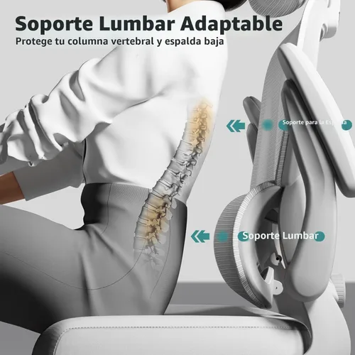 Miniatura 5 de TRALT Silla de oficina ergonómica, silla de escritorio de malla para el hogar de 330 libras, sillas de escritorio de oficina con ruedas, cómodas