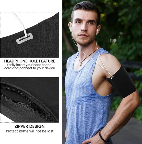 Miniatura 3 de 3 pulseras de teléfono para correr para hombres y mujeres, bandas universales para teléfonos de menos de 7 pulgadas, bandas de brazo para teléfono