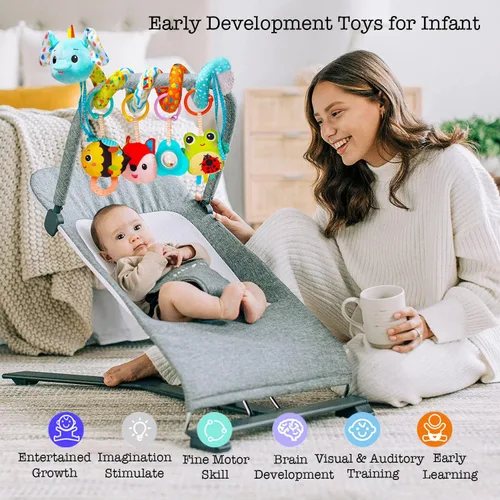 Miniatura 7 de Juguetes para cochecito, juguetes de asiento de automóvil para bebés de 0 a 6 meses, juguete colgante de felpa en espiral para bebés, niños y niñas
