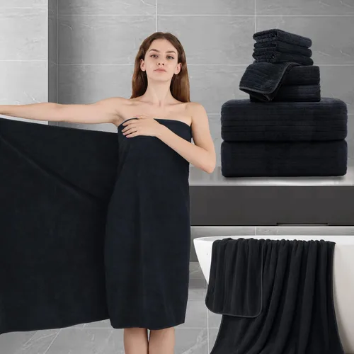 Miniatura 47 de Juego de toallas de baño de 8 piezas 2 toallas de baño grandes de gran tamaño, 2 toallas de mano y 4 paños Juego de toallas de baño ultrasuaves