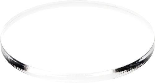 Plymor Base redonda de acrílico transparente con borde estándar, 5 pulgadas de ancho x 5 pulgadas de profundidad x 0.375 pulgadas de alto