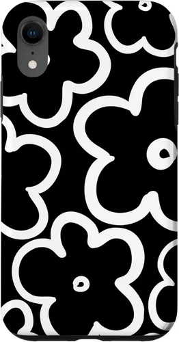 Miniatura 25 de Cute Flower Pattern Large Wildflower Black and White Floral Case for iPhone 17
