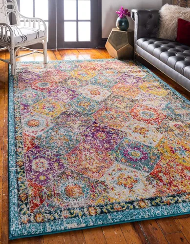 Miniatura 28 de Unique Loom Penrose Collection - Alfombra de área - Blake (2' 2" x 3' 1" Rectángulo, Verde/Beige)