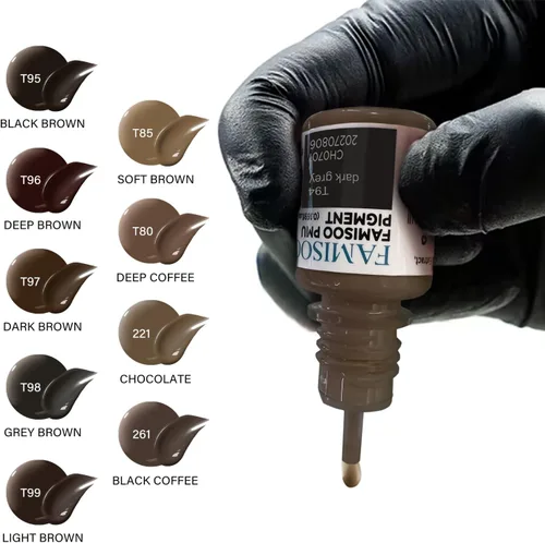 Miniatura 2 de Pigmentos PMU para cejas, 0.169 onzas/0.2 fl oz, tinta de tatuaje profesional para cejas de larga duración, tinta de microblading