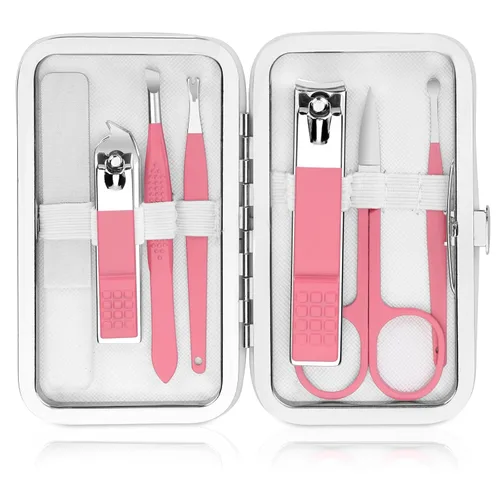Miniatura 10 de Juego de manicura para hombres, cortaúñas, juego de cuidado personal, kits de aseo de uñas, juego de cuidado de uñas para viajes, herramientas