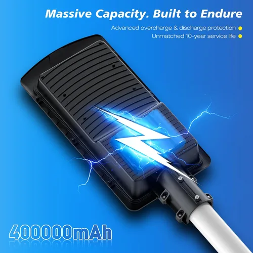 Miniatura 4 de OKPRO 20000 W grandes luces solares al aire libre impermeables, IP66 7000K 320 ° gran angular resistente 40000 mAh del atardecer al amanecer luces