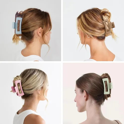 Miniatura 6 de Paquete de 12 pinzas negras para el cabello para mujer, pinzas medianas para cabello fino y grueso, clips de plátano mate de sujeción fuerte