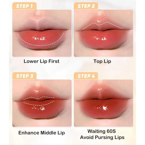 Miniatura 5 de Ice Watery Lip Glossr (té helado de espejo, gelatina ligera Waterys Essence Lips Glaze, brillo tintado hidratante (#04 té negro atardecer, 0.1 fl oz)