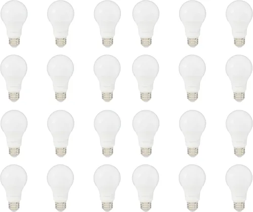 Miniatura 13 de Bombillas LED A19 de Amazon Basics, equivalente a 60 vatios, energéticamente eficientes de 9 W, base estándar E26, luz blanca de día 5000K, Luz