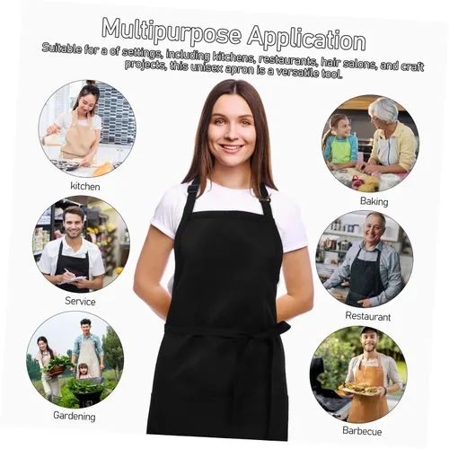 Miniatura 7 de KICHOUSE Kitchen Essential: bolsillos para delantal de chef de poliéster para cocinar y hornear