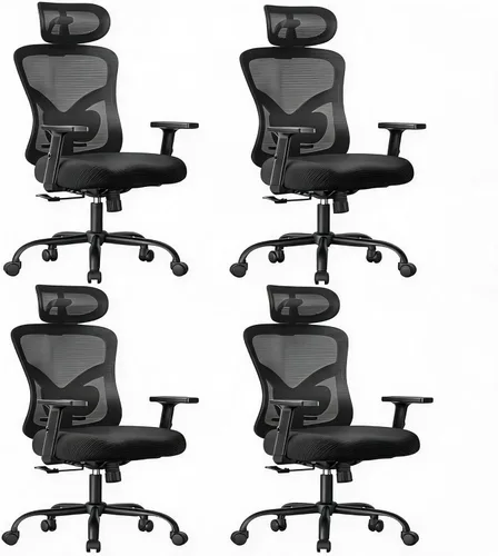 Miniatura 10 de NOBLEWELL - Silla de oficina ergonómica con respaldo alto de malla, para computadora, con soporte lumbar, descansabrazos, respaldo y reposacabezas