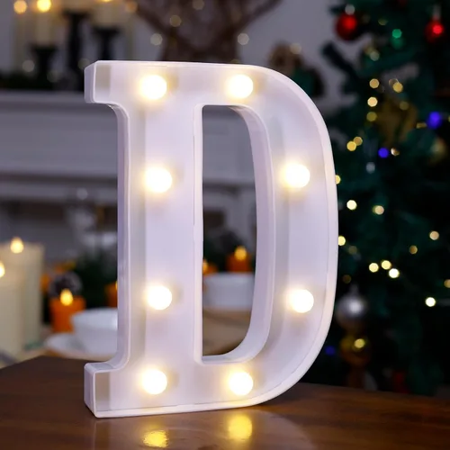 Miniatura 10 de Letrero LED de Marquesina con Letras Iluminadas, Letrero del Alfabeto Iluminado, Luces LED de Letras con Batería para Luz Nocturna, Boda