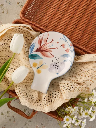 Miniatura 5 de Bico Blossom Symphony Soporte para Cucharas para Estufa, Soporte de Cuchara de Cerámica para Encimera de Cocina, Soporte para Cuchara de Café Fácil