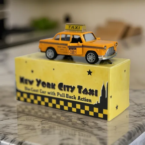 Miniatura 3 de NYC Taxi en cabina amarilla con acción de retroceso, juguete de taxi de la ciudad de Nueva York (sin sonido)