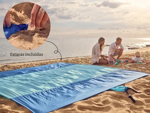 Miniatura 6 de WEKAPO Manta de Playa Resistente a la Arena e Impermeable, Alfombrilla de Playa Extra Grande, Alfombrilla Sin Arena de Tamaño Grande y Compacta