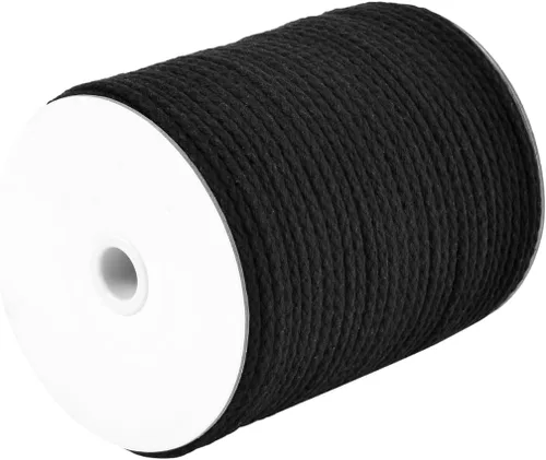 Miniatura 37 de CAQUBO Cuerda de Macramé de Algodón Trenzado de 4 mm, 157 Metros, Color Blanco, Hilo de Macramé para Manualidades, Cuerda de Macramé Suave, Cordón