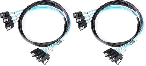 Miniatura 10 de ADCAUDX Cable SATA-III de 3.3 ft, 4 unidades/set-SATA-6Gbps HDD-SDD de cable de datos de repuesto para servidor Bitcoin Computadora SSD HDD CD DVD