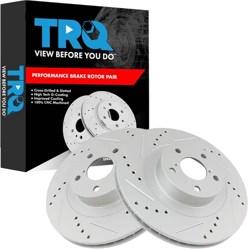 Miniatura 48 de TRQ Juego de rotores de freno de rendimiento trasero con revestimiento G premium compatible con Mazda 6 2014-2021