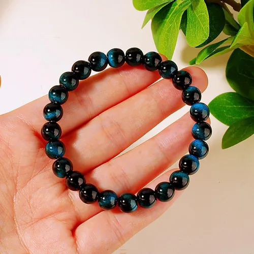 Miniatura 38 de Pulseras de triple protección con piedra de ojo de tigre de obsidiana negra con hematita para hombres y mujeres, pulsera de piedra curativa