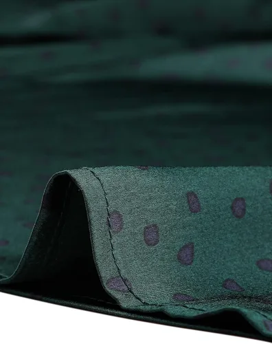 Miniatura 6 de Allegra K Blusa de satén de manga larga abombada con volantes y cuello torcido para mujer