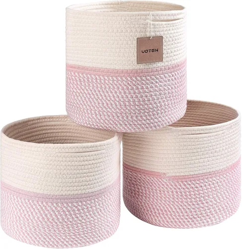 voten - Canastas de almacenamiento de cubos de 11 x 11 pulgadas, para organizador de cubos de 12 x 12 pulgadas, elegantes y duraderas, contenedores