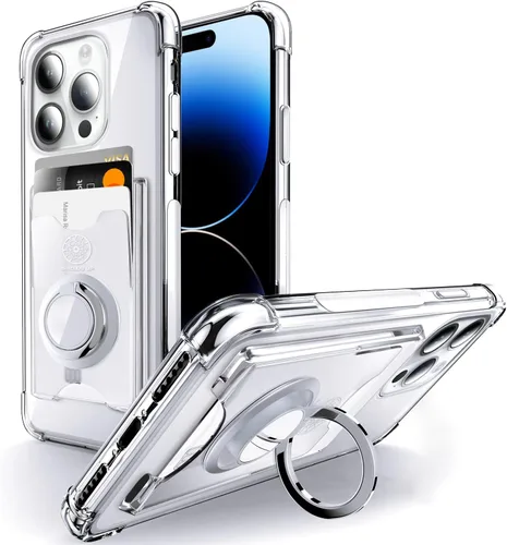 Miniatura 12 de Shields Up Funda diseñada para iPhone 8 Plus/iPhone 7 Plus, funda minimalista con tarjetero [3 tarjetas] y soporte de anillo, funda protectora