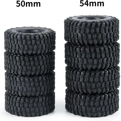 Miniatura 6 de 4 neumáticos para orugas de 1.0 pulgadas, neumáticos de goma para 1/24 axial SCX24 90081 AXI00001 AXI0002 AXI0005 AXI0006 RC Crawler Car (1.969 in)
