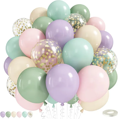Miniatura 27 de Globos azul marino y dorados, 50 piezas de globos de confeti azul marino perla doble relleno blanco arena metálico cromado dorado de 12 pulgadas