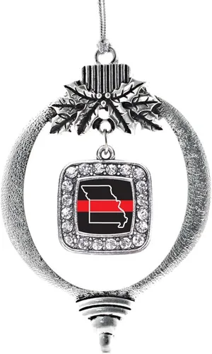 Miniatura 123 de Inspired Silver - Nana púrpura - Adorno de Navidad plateado - Adorno cuadrado para árbol de Navidad con circonita cúbica - Decoración colgante