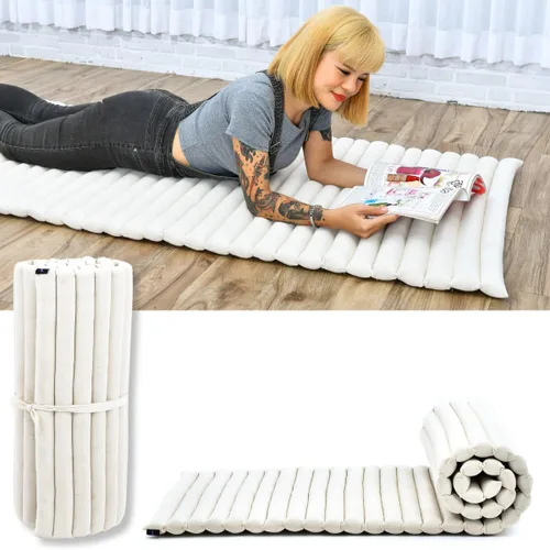 Miniatura 80 de Leewadee - Colchón plegable - Futón japonés enrollable -Alfombra de tatami triple pliegue - Cama de piso para invitados - Colchón de camping