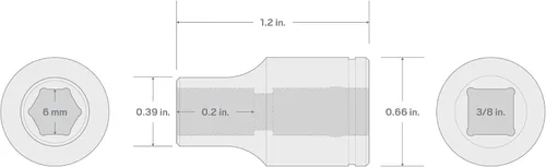 Miniatura 7 de TEKTON Unidad de 3/8 pulgadas x 0.236 in Zócalo poco profundo de 6 puntos SHD12106